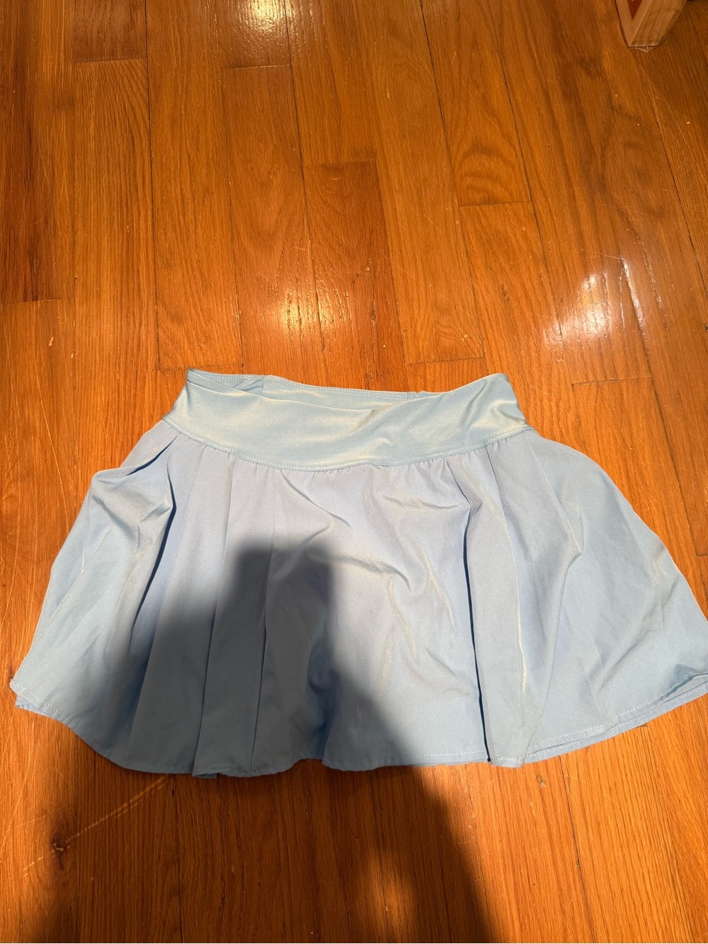Women’s Light Blue Circle Skirt with Wide Waistband
